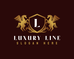 Luxury Horse Crest Shield logo design