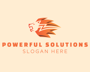 Lightning Bolt Lion logo design