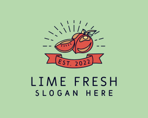 Fresh Peach Fruit logo design