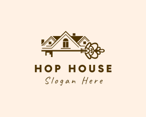 Brown House Key logo design