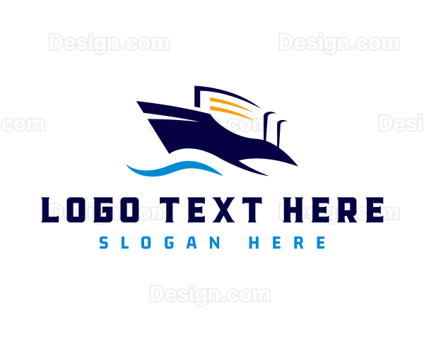 Cargo Ship Transport Logo