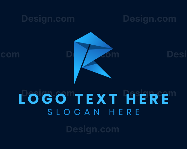 Professional Startup Origami Letter R Logo