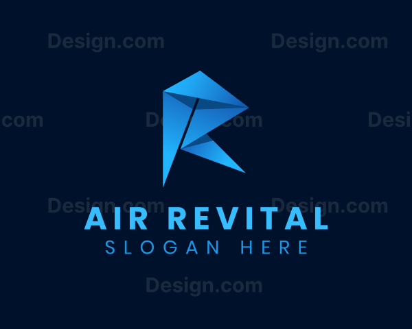 Professional Startup Origami Letter R Logo