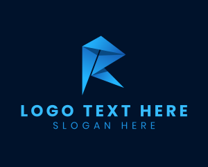 Professional Startup Origami Letter R logo