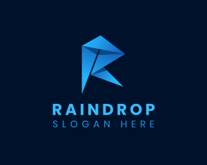 Professional Startup Origami Letter R logo design