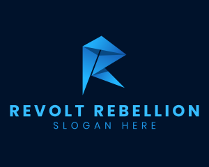 Professional Startup Origami Letter R logo design