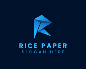 Professional Startup Origami Letter R logo design