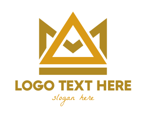 Ruler - Gold Triangle Crown logo design
