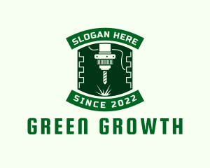 Green Industrial Machine logo design