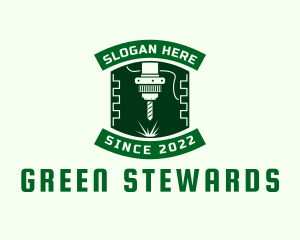 Green Industrial Machine logo design