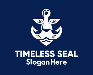 Sea Lion Anchor logo design