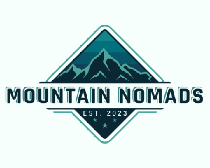 Trekking Mountain Peak logo design