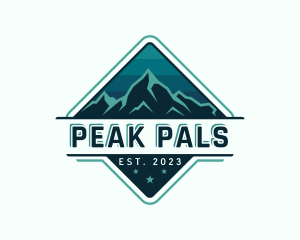 Trekking Mountain Peak logo design