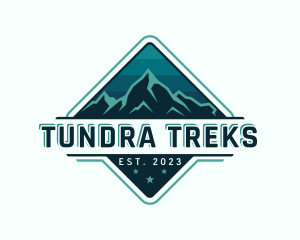 Trekking Mountain Peak logo design