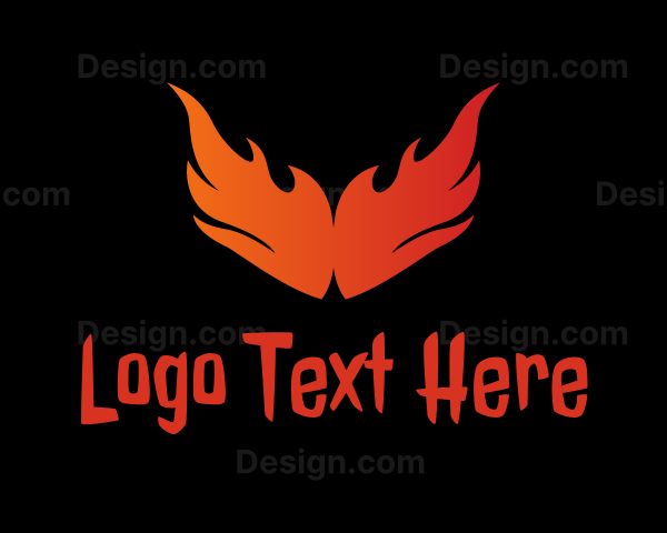 Flame Burning Wings Logo