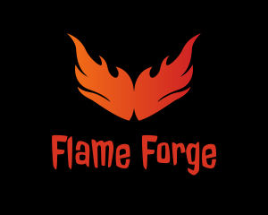 Flame Burning Wings logo design