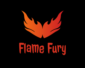 Flame Burning Wings logo design