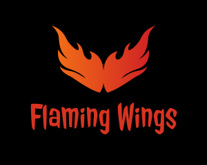 Flame Burning Wings logo design