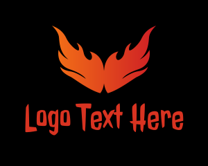 Gaming - Flame Burning Wings logo design
