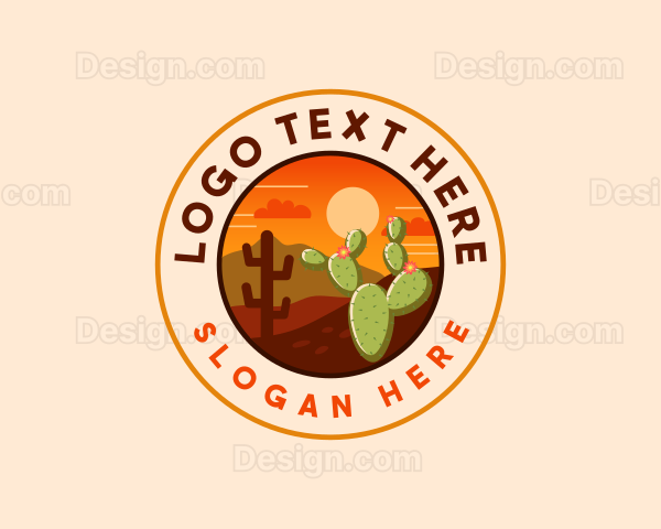 Desert Cactus Scenery Logo