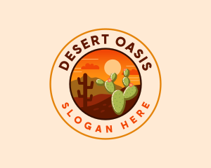 Desert Cactus Scenery logo design