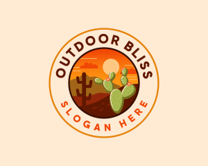 Desert Cactus Scenery logo design