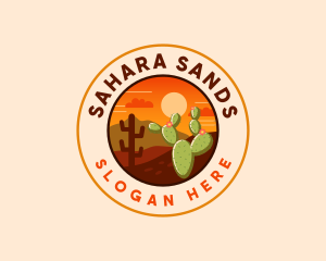 Desert Cactus Scenery logo design