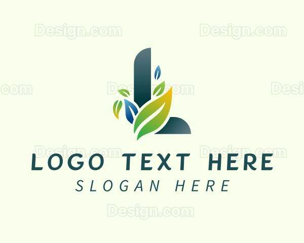 Letter L Leaf Herb Logo