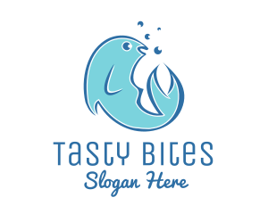 Seafood Fish Aquarium  Logo