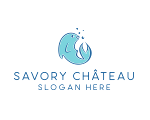 Seafood Fish Aquarium  logo design