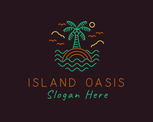 Coconut Beach Island logo design