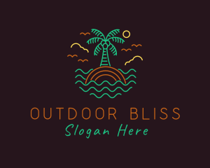 Coconut Beach Island logo design