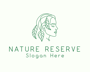 Natural Eco Woman Face logo design