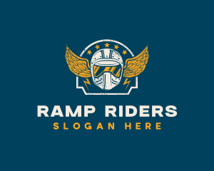 Motocross Helmet Wings logo design