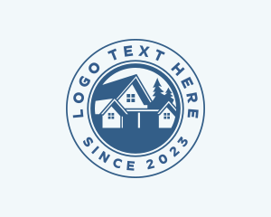Lodge - House Roofing Property logo design
