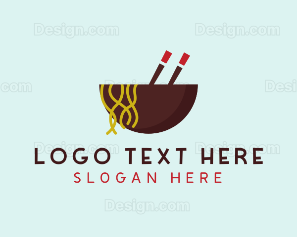 Oriental Noodle Bowl Chopsticks Logo