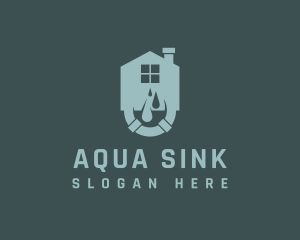 Home Water Pipe Plumbing logo design