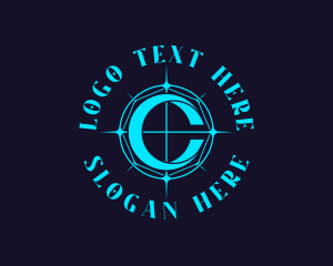 Blue Compass Letter C logo