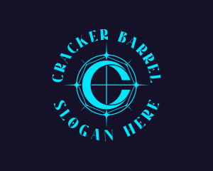 Blue Compass Letter C logo design