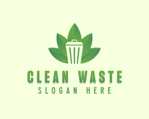 Leaf Trash Garbage logo design