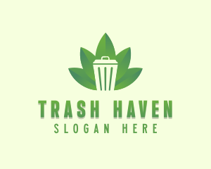 Leaf Trash Garbage logo design