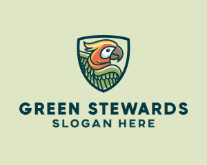 Parrot Bird Shield logo design