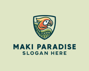 Parrot Bird Shield logo design