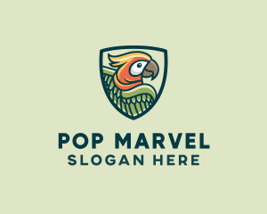 Parrot Bird Shield logo design