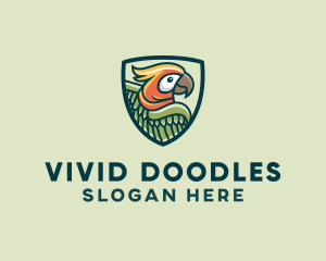 Parrot Bird Shield logo design