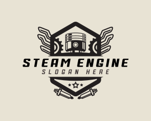 Automobile Racing Mechanical Engine logo design