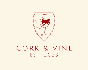 Wine Hand Bar  logo design