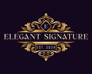 Elegant Ornament Crest logo design