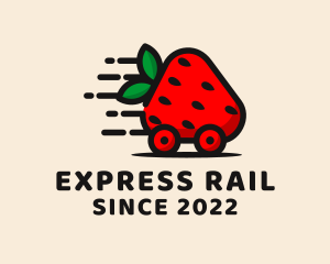 Strawberry Fruit Express Delivery logo design