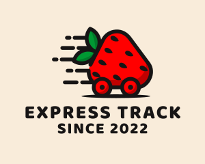 Strawberry Fruit Express Delivery logo design